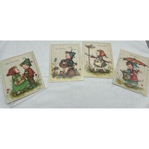 Vintage Anneliese Greeting Cards Unused Mixed Occasions Lot of 4 Little Helpers